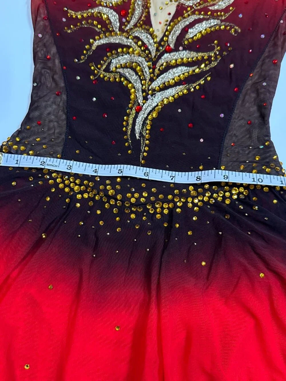 New Red / black / gold / pink Crystal Figure Skating Dress Girl 14 (11~13T)